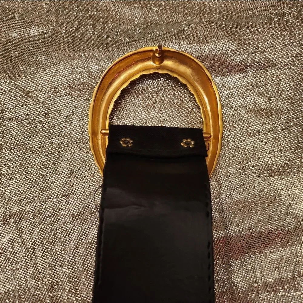 Black Belt with Twisted Gold Buckle